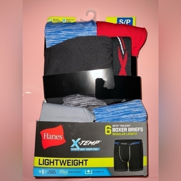 Hanes Boys' X-Temp® Lightweight Boxer Briefs Assorted 6-Pack. Size-S/P. 6-8 - Picture 5 of 6